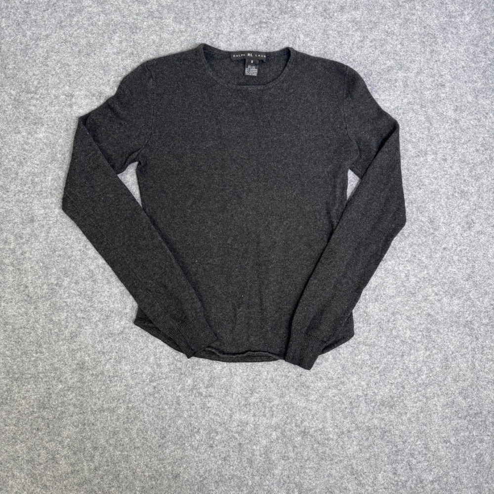 Ralph Lauren Sweater Womens S Gray Excellent Silk Cashmere Crewneck